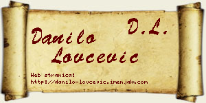 Danilo Lovčević vizit kartica